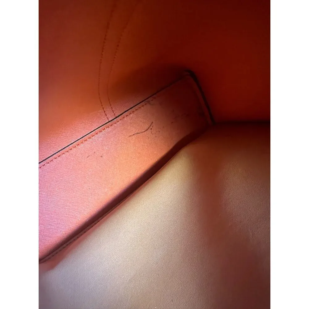 Tory Burch Perry‎ Triple Compartment Tote Bag Light Umber Orange Interior